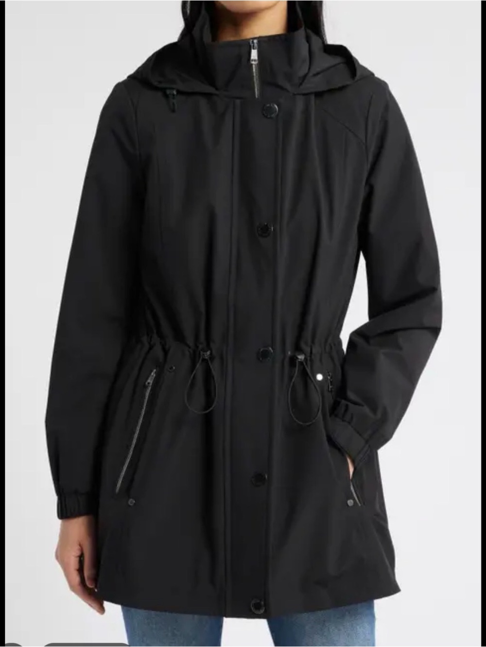 Rains Black waterproof puffer Jacket with Hood